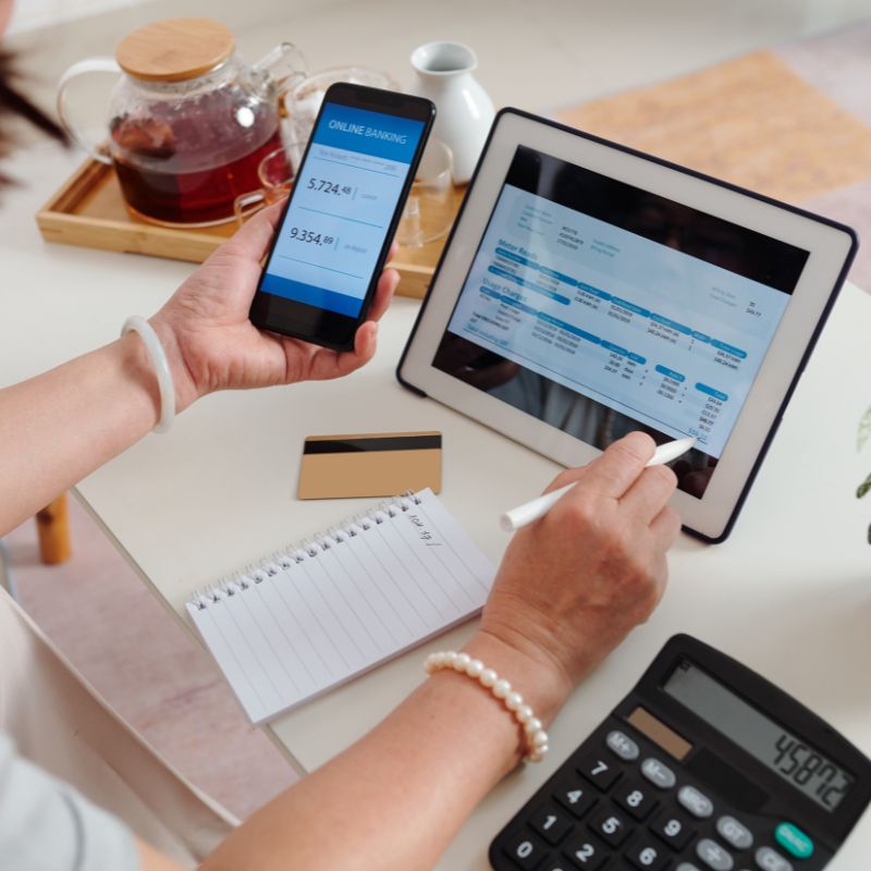 Snapshot of accountant doing taxes for businesses